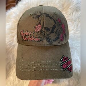 Harley-Davidson Skull And Roses Bowells Music City, TN NWT Vintage Unisex Cap-OS